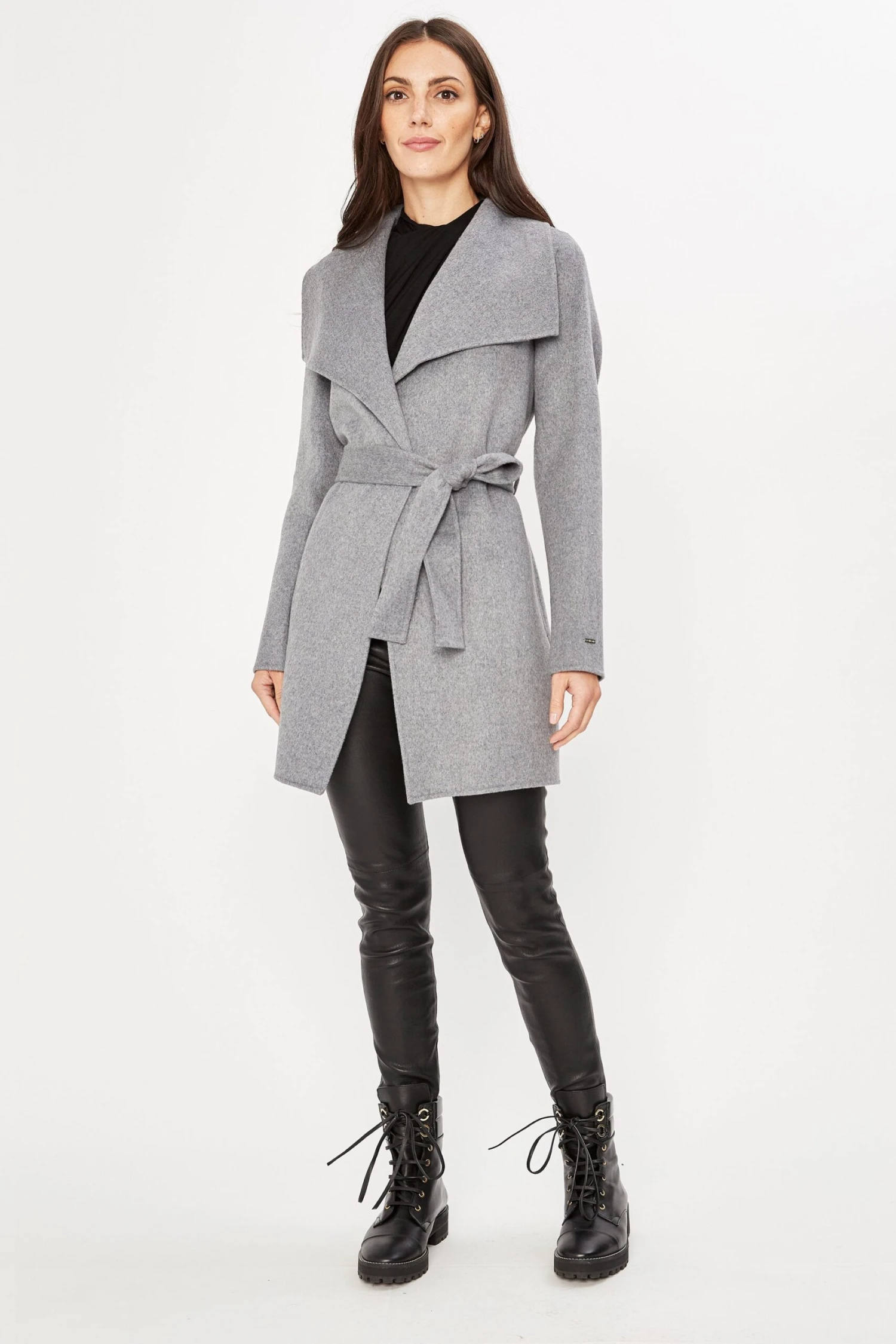 Tahari Double Face Wool Lightweight Wrap Coat 4 Tahari Double Face Wool Lightweight Wrap Coat - Image 2