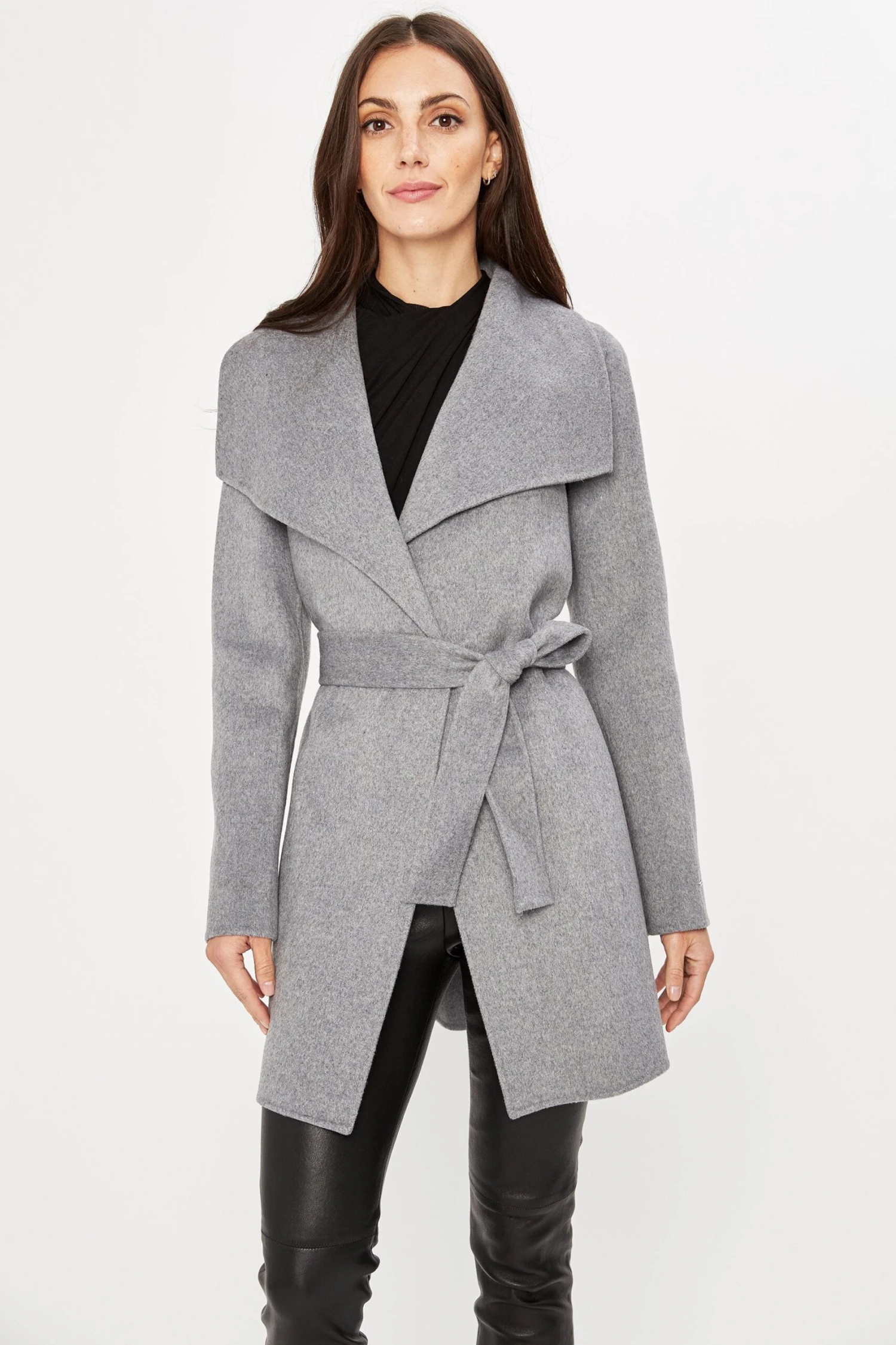 Tahari Double Face Wool Lightweight Wrap Coat 5 Tahari Double Face Wool Lightweight Wrap Coat - Image 3