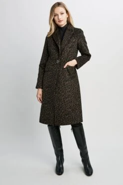 Tahari Raven Wool Coat