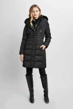 Tahari Long Double Layer Puffer Coat