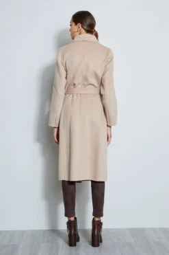 Tahari Long Double Face Vegan Trim Wool Coat -ELIE TAHARI Sales 6420635 light beige ella 3BACK 1234 1