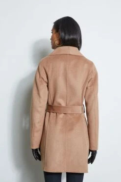 Tahari Double Face Lightweight Wool Wrap Coat 7 Tahari Double Face Lightweight Wool Wrap Coat -ELIE TAHARI Sales 6620635 ELLA CAMEL 3back 2443