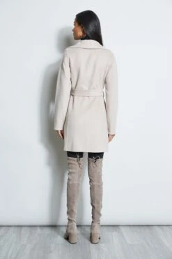 Tahari Ella Double Face Wool Coat -ELIE TAHARI Sales 6620635 ELLA SOFTALMOND 3back 707