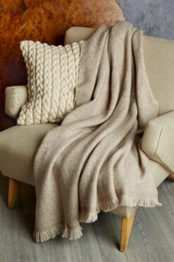 Elie Tahari Alpaca Knit Throw