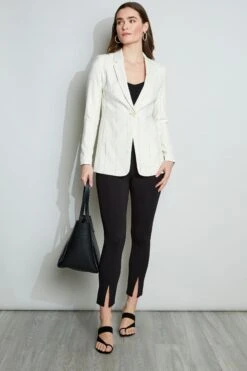 Elie Tahari Etch Stripe Blazer 13 Elie Tahari Etch Stripe Blazer -ELIE TAHARI Sales C505P100 LIGHT SAND BLACK 1HERO 025