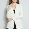 Elie Tahari Etch Stripe Blazer -ELIE TAHARI Sales C505P100 LIGHT SAND BLACK 2FRONT 034