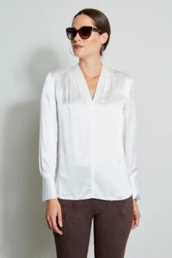 Elie Tahari Contour Silk Satin Shirt