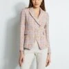 Elie Tahari Tweed 3 Button Blazer -ELIE TAHARI Sales CR405K200 PUTTYMELANGE E403F103 MULTI E207G503 BUFF 2front 032