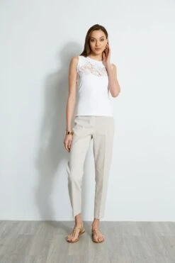 Elie Tahari Sleeveless Lace Insert Sweater 8 Elie Tahari Sleeveless Lace Insert Sweater -ELIE TAHARI Sales CR405K200 PUTTYMELANGE E405K103 PUTTYMELANGE E45XB503 PEARL 2front 022