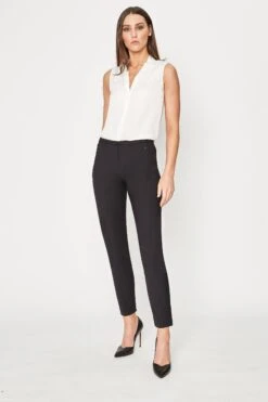 Elie Tahari Jillian Straight Leg Pant -ELIE TAHARI Sales CU8P820U JILLIANSLIM BLACK 1HERO 010