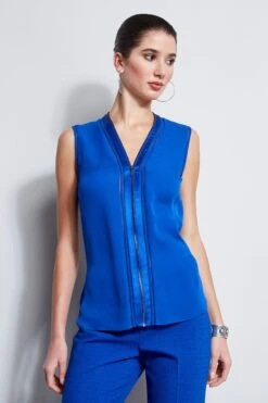 Elie Tahari Silk Zip Shirt