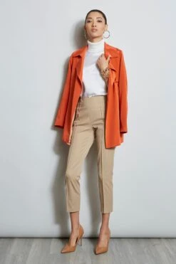 Silk Trench Jacket -ELIE TAHARI Sales E1087202 IslandSand ETR21253 WildFlower 1HERO 0547