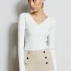 Long Sleeve Sweetheart Knit -ELIE TAHARI Sales E1087202 IslandSand ETR22170 SkyWhite 1HERO 587 1
