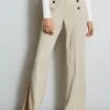 Elie Tahari Slit Button Pant -ELIE TAHARI Sales E1087202 IslandSand ETR22170 SkyWhite 1HERO 587 3