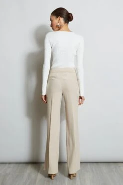 Elie Tahari Slit Button Pant -ELIE TAHARI Sales E1087202 IslandSand ETR22170 SkyWhite 3BACK 644