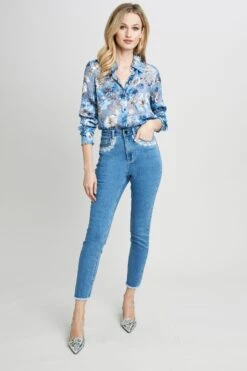 Elie Tahari Embroidered Jean