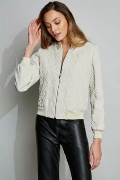 Elie Tahari Jacquard Bomber