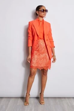 Elie Tahari Lace Skirt -ELIE TAHARI Sales E201D303 Tomato E2087103 Tomato E201D503 Tomato 1hero 1715