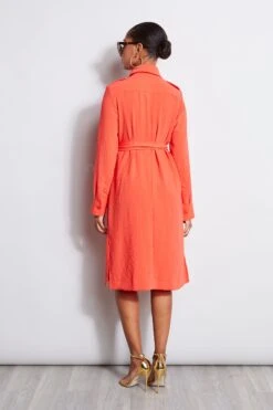 Elie Tahari Utility Shirt Dress -ELIE TAHARI Sales E201F603 Tomato 3BACK 2597