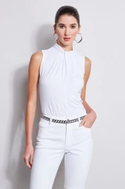 Elie Tahari Sleeveless Mock Twist Knit