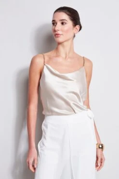 Elie Tahari Silk Satin Chain Cami