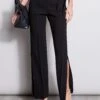 Elie Tahari Side Slit Sash Pant -ELIE TAHARI Sales E2087223 Black E207G503 Black 1HERO 2015
