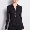 Elie Tahari Long Sleeve Polo Sweater -ELIE TAHARI Sales E2087223 Black E25X3503 Black 2FRONT 1434