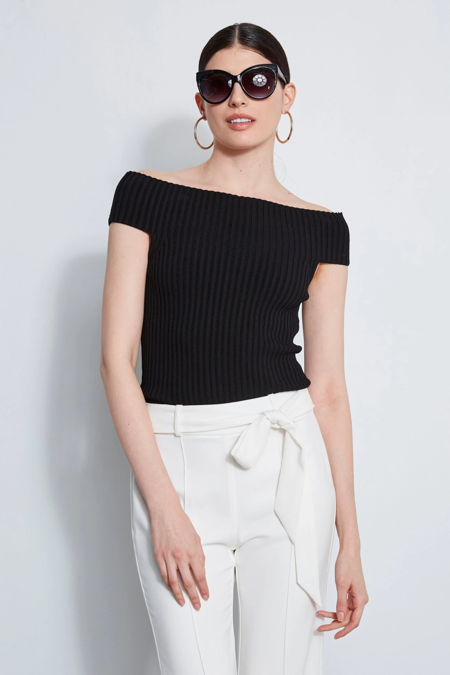Elie Tahari Off Shoulder Rib Sweater 3 Elie Tahari Off Shoulder Rib Sweater