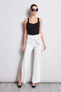 Elie Tahari Side Slit Sash Pant -ELIE TAHARI Sales E2087223 Foam ER087102 Black E2087503 Black 1HERO 909