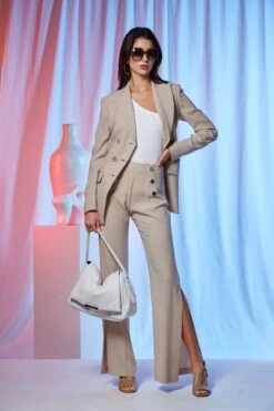 Elie Tahari 5 Button Double Breasted Blazer -ELIE TAHARI Sales E2087223 IslandSand E2087103 Island Sand ETR21349 White 288