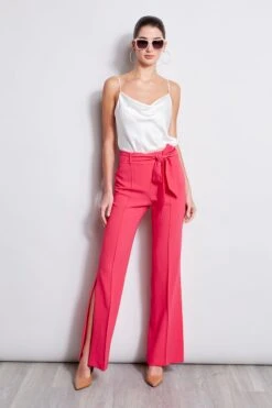 Elie Tahari Side Slit Sash Pant -ELIE TAHARI Sales E2087223 TropicPink E2087103 TropicPink E307G502 FeshPearl 2front 1605 1
