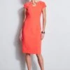 Elie Tahari Short Sleeve Keyhole Ring Dress
