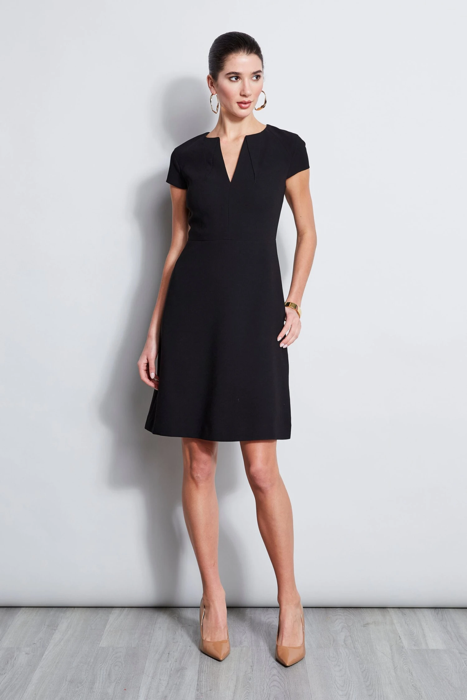 Elie Tahari Short Sleeve Dart Fit & Flare Dress 3 Elie Tahari Short Sleeve Dart Fit & Flare Dress