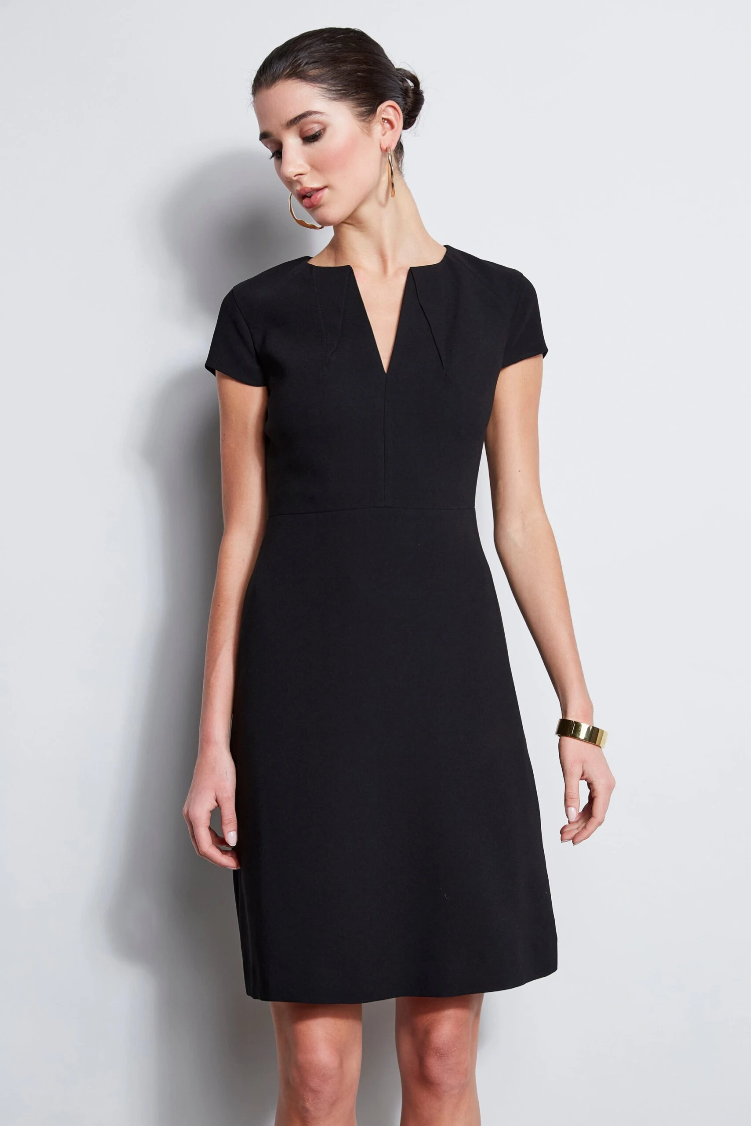 Elie Tahari Short Sleeve Dart Fit & Flare Dress 4 Elie Tahari Short Sleeve Dart Fit & Flare Dress - Image 2