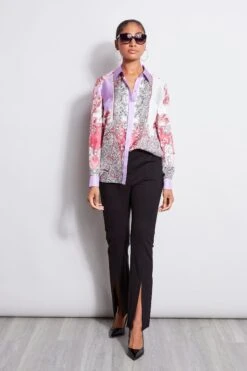 Elie Tahari Silk Provence Paisley Shirt -ELIE TAHARI Sales E20M020U Black E201T503 Multi 1HERO 1450