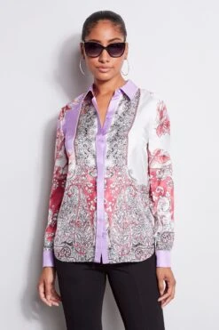 Elie Tahari Silk Provence Paisley Shirt