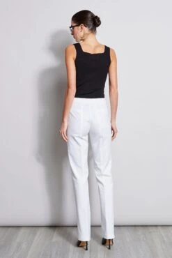 Elie Tahari Straight Leg Stretch Pant -ELIE TAHARI Sales E20M020U White E15XA502 Black 3back 2928