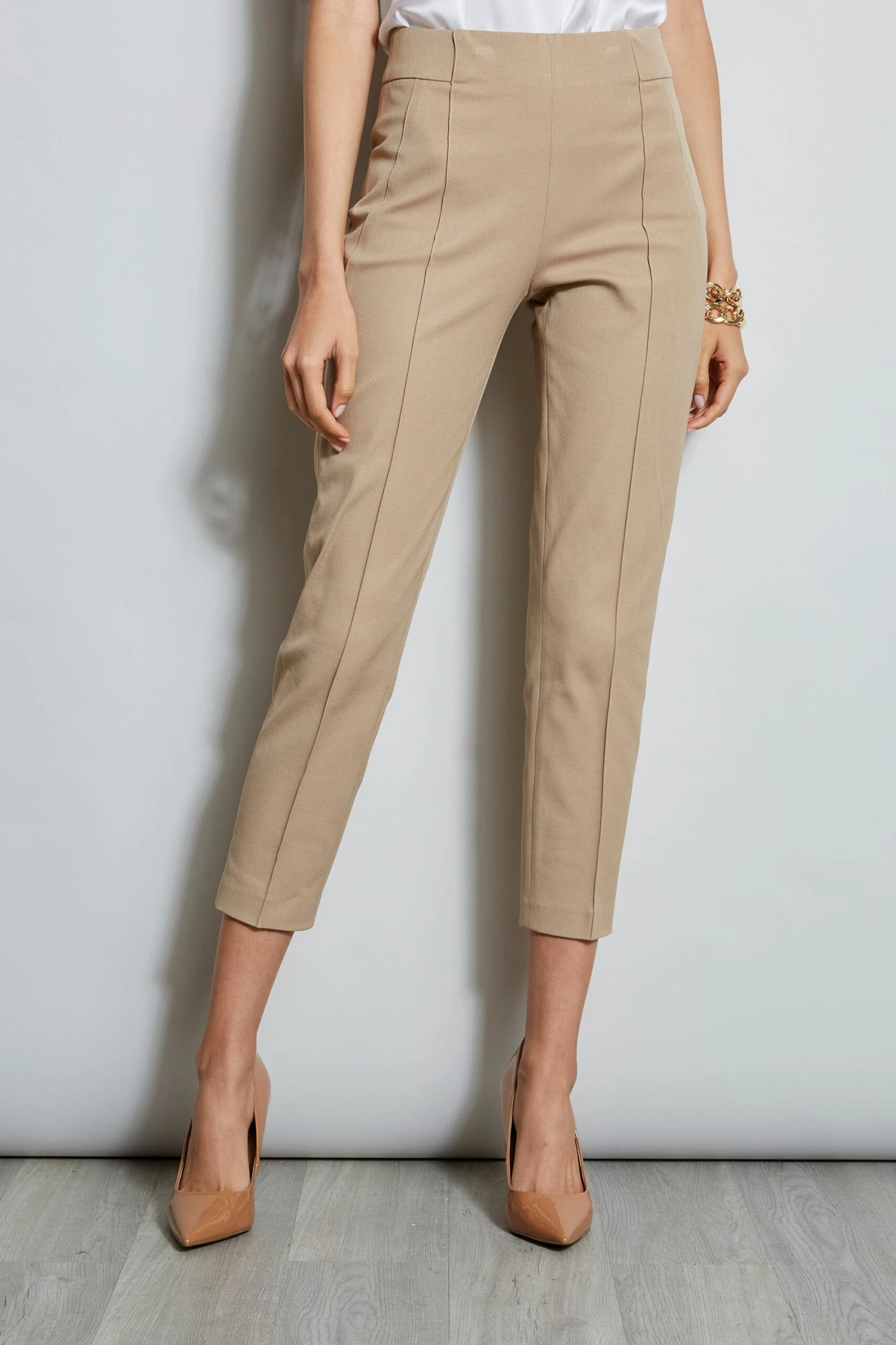 Elie Tahari Pintuck Cropped Stretch Twill Pant 3 Elie Tahari Pintuck Cropped Stretch Twill Pant
