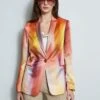 Elie Tahari Ombre Silk Satin Blazer