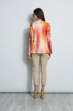 Elie Tahari Ombre Silk Satin Blazer -ELIE TAHARI Sales E20M021U RATTAN E502F103 GINGER E207G503 BUFF 3back 1255