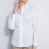 Elie Tahari Classic Poplin Shirt -ELIE TAHARI Sales E20M021U RATTAN E8017502 WHITE 2front 4840