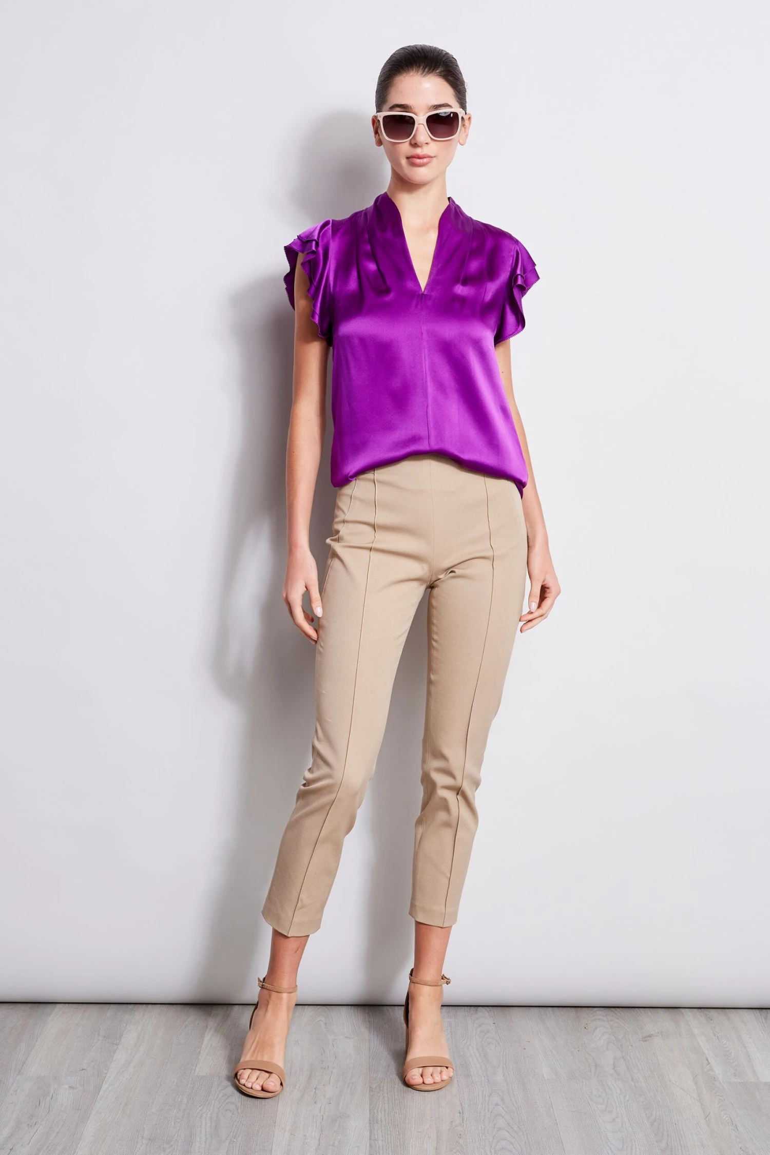 Elie Tahari Silk Satin Flutter Shirt 5 Elie Tahari Silk Satin Flutter Shirt - Image 3