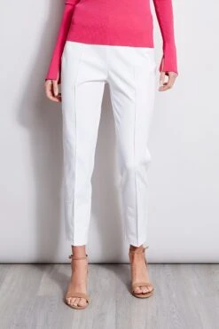 Elie Tahari Pintuck Cropped Stretch Twill Pant