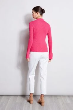 Elie Tahari Pintuck Cropped Stretch Twill Pant -ELIE TAHARI Sales E20M021U Rattan E25X3503 TropicPink 3BACK 1993