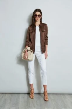 Elie Tahari Cargo Utility Jacket -ELIE TAHARI Sales E20M021U WHITE E5027503 SUMATRA E45X7503 SAND 4styling 127