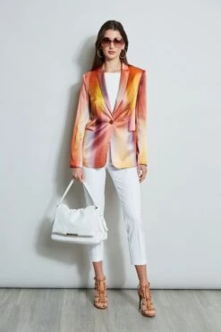 Elie Tahari Ombre Silk Satin Blazer -ELIE TAHARI Sales E20M021U WHITE E502F103 GINGER E45X7503 WHITE 1Hero 139