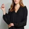 Elie Tahari Embroidered Long Sleeve Shirt