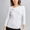 Elie Tahari Asymmetrical 3/4 Twist Knit