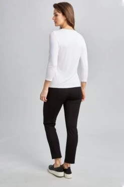 Elie Tahari Asymmetrical 3/4 Twist Knit -ELIE TAHARI Sales E256B501 ASYM3 4TWISTKNIT WHITE 0268 3BACK