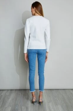 Elie Tahari Lace Insert Cardigan -ELIE TAHARI Sales E25X1502 WHITE 3BACK 028